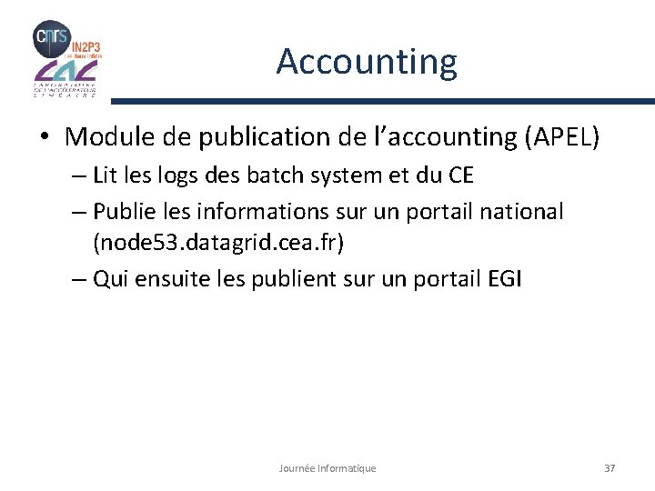 Accounting • Module de publication de l’accounting (APEL) – Lit les logs des batch
