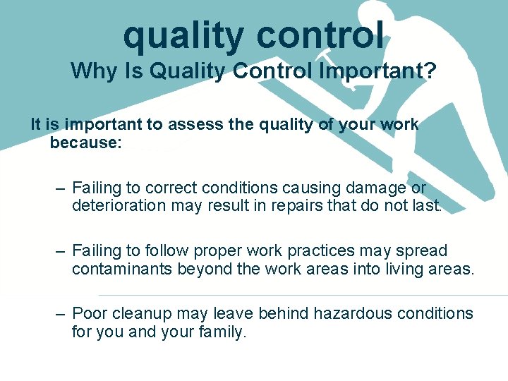 quality control Why Is Quality Control Important? It is important to assess the quality