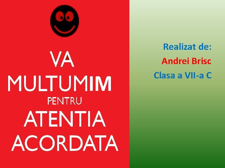 Realizat de: Andrei Brisc Clasa a VII-a C 