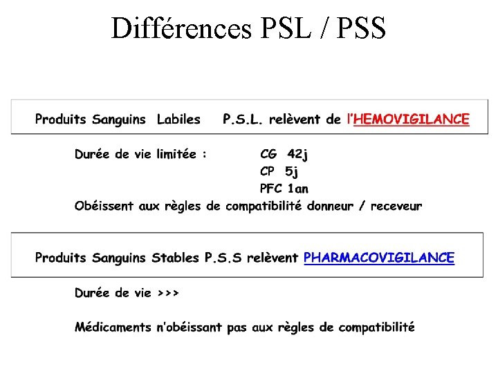 Différences PSL / PSS 