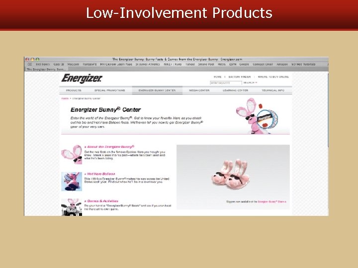Low-Involvement Products Low-Involvement Products