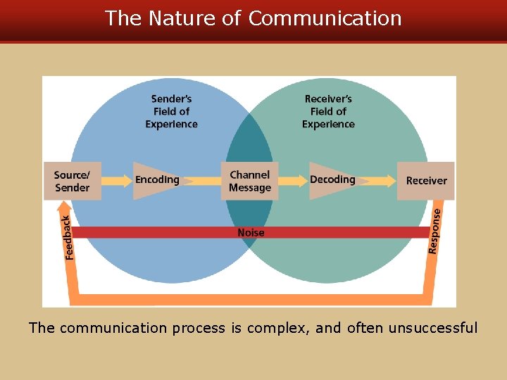 The Nature of Communication The communication process is complex, and often unsuccessful The Nature of Communication The communication process is complex, and often unsuccessful