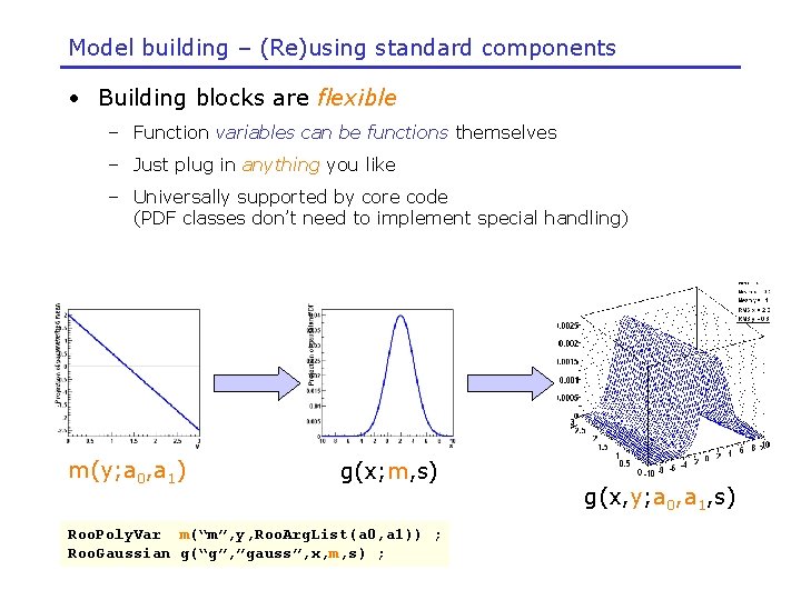 Model building – (Re)using standard components • Building blocks are flexible – Function variables