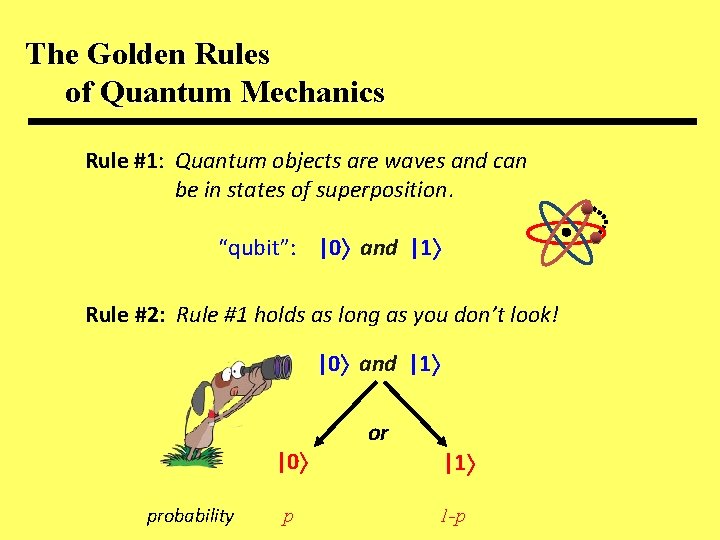 The Golden Rules of Quantum Mechanics Rule #1: Quantum objects are waves and can