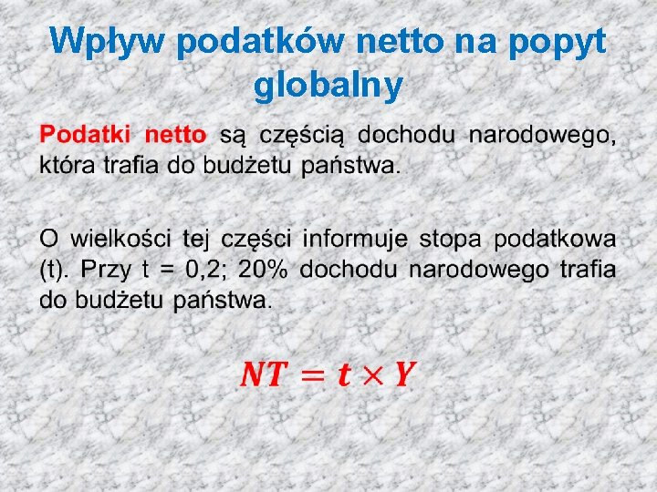 Wpływ podatków netto na popyt globalny • 