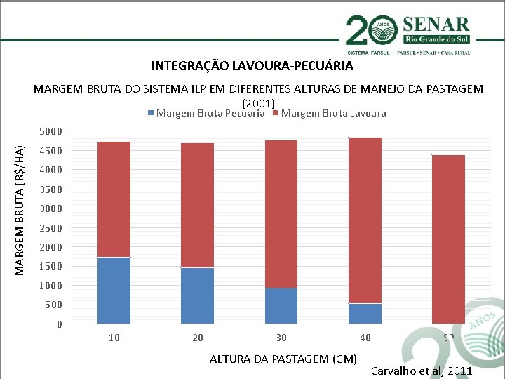 INTEGRAÇÃO LAVOURA-PECUÁRIA MARGEM BRUTA DO SISTEMA ILP EM DIFERENTES ALTURAS DE MANEJO DA PASTAGEM