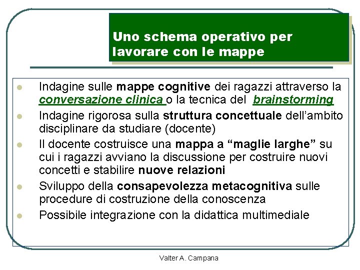 Uno schema operativo per lavorare con le mappe l l l Indagine sulle mappe