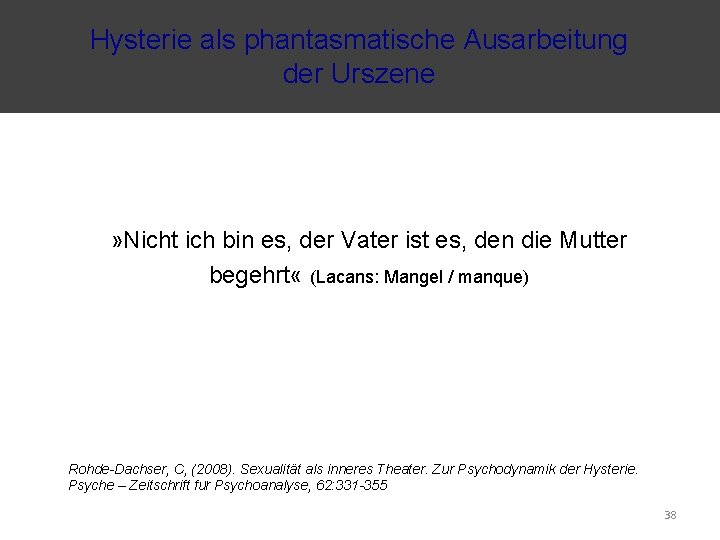 Hysterie als phantasmatische Ausarbeitung der Urszene » Nicht ich bin es, der Vater ist