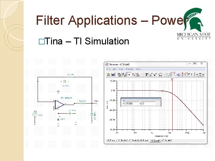 Filter Applications – Power �Tina – TI Simulation 