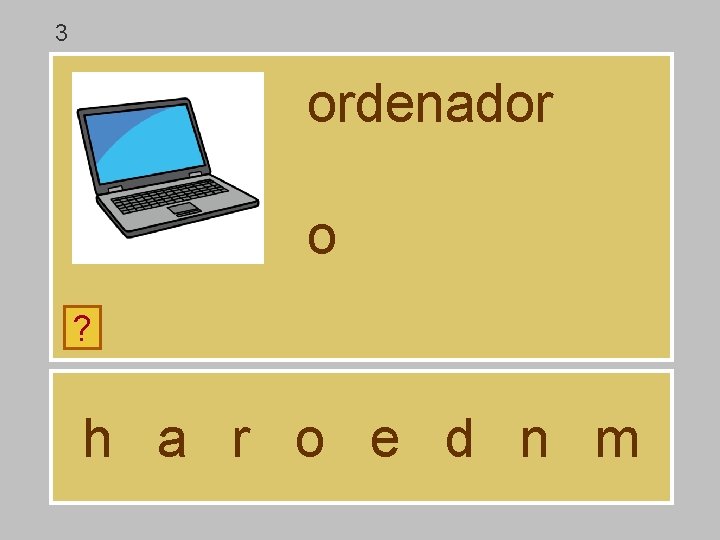 3 ordenador o ? h a r o e d n m 