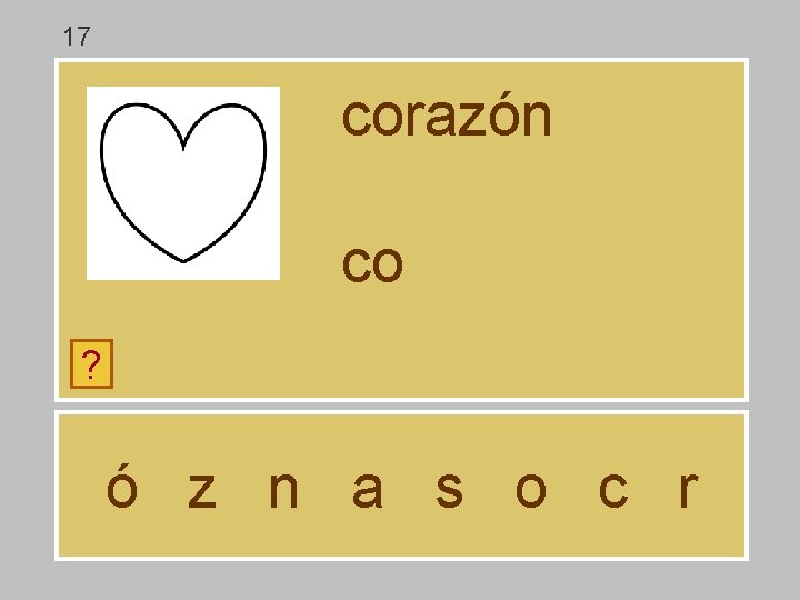 17 corazón co ? ó z n a s o c r 
