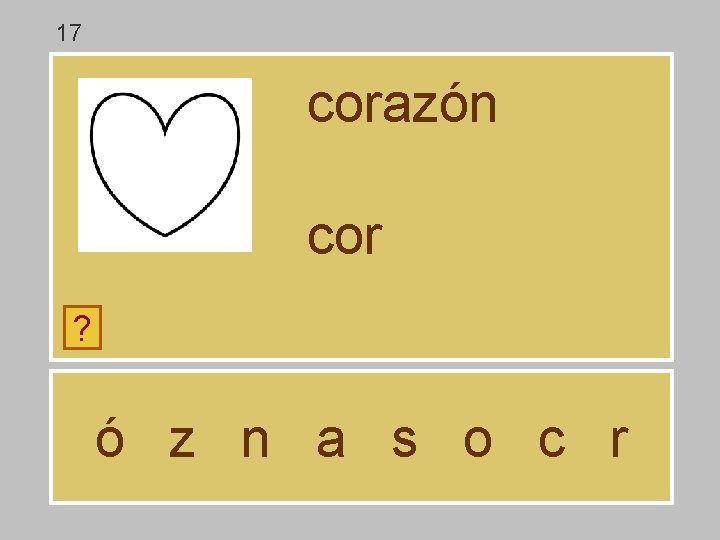 17 corazón cor ? ó z n a s o c r 