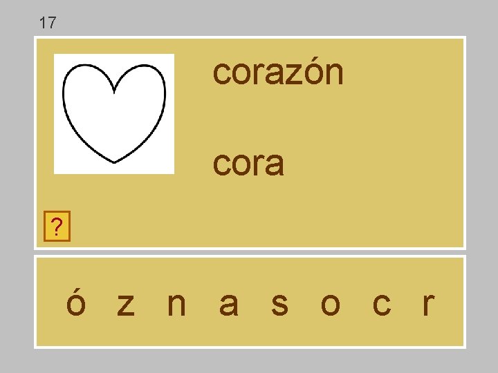17 corazón cora ? ó z n a s o c r 
