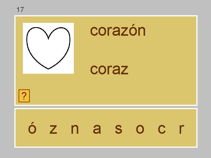 17 corazón coraz ? ó z n a s o c r 
