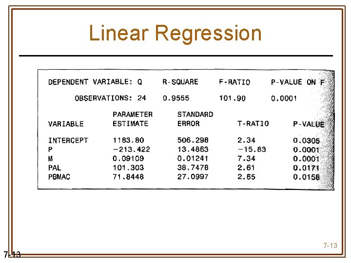 Linear Regression 7 -13 