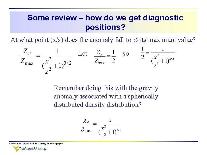 Some review – how do we get diagnostic positions? At what point (x/z) does