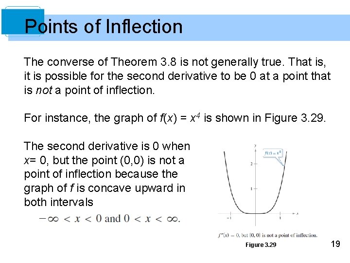 Points of Inflection The converse of Theorem 3. 8 is not generally true. That