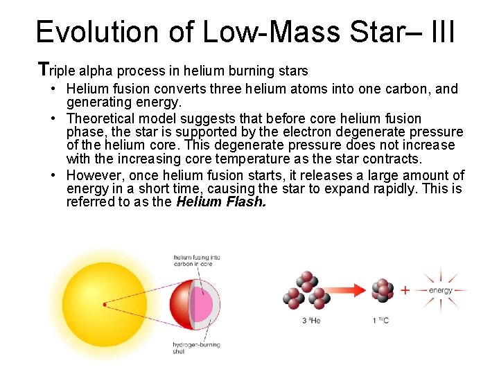 Evolution of Low-Mass Star– III Triple alpha process in helium burning stars • Helium