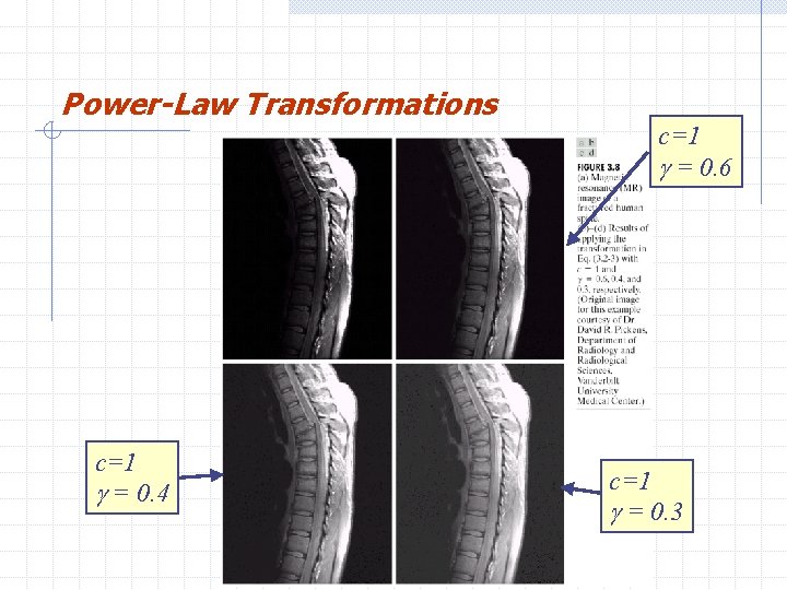 Power-Law Transformations c=1 = 0. 6 c=1 = 0. 4 c=1 = 0. 3
