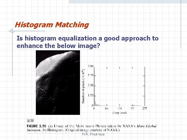 Histogram Matching Is histogram equalization a good approach to enhance the below image? H.