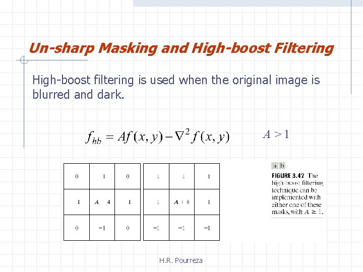 Un-sharp Masking and High-boost Filtering High-boost filtering is used when the original image is