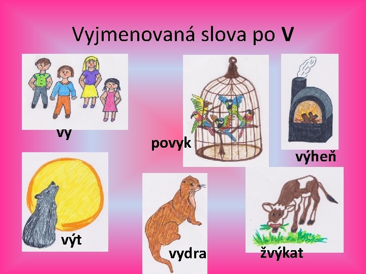 Vyjmenovaná slova po V vy výt povyk vydra výheň žvýkat 