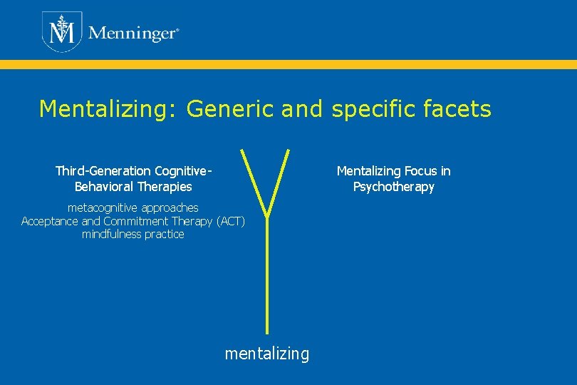 Mentalizing: Generic and specific facets Third-Generation Cognitive. Behavioral Therapies Mentalizing Focus in Psychotherapy metacognitive