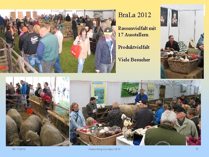 Bra. La 2012 Rassenvielfalt mit 17 Ausstellern Produktvielfalt Viele Besucher 08. 11. 2012 Auswertung