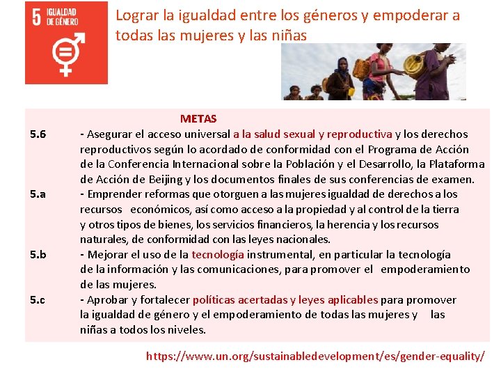 Lograr la igualdad entre los géneros y empoderar a todas las mujeres y las