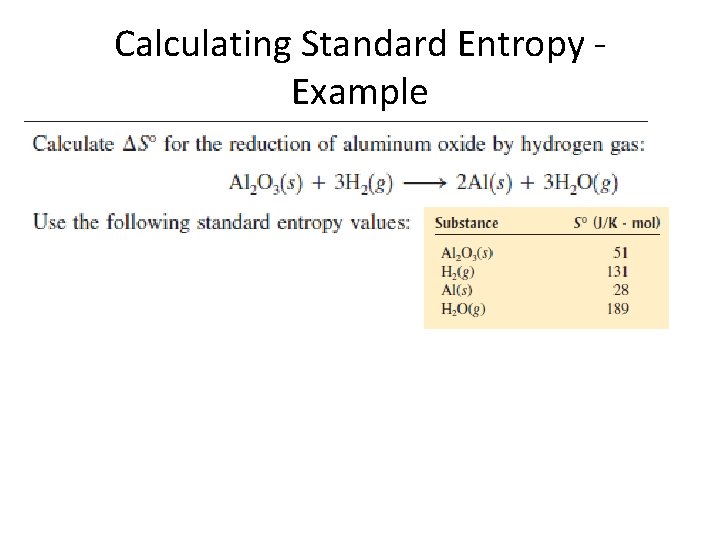 Calculating Standard Entropy Example 