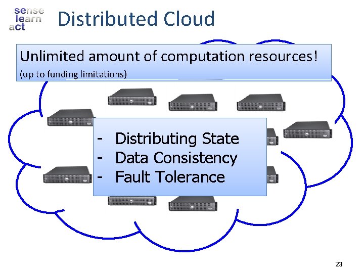 Distributed Cloud Unlimited amount of computation resources! (up to funding limitations) - Distributing State