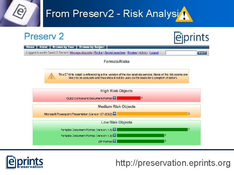 From Preserv 2 - Risk Analysis http: //preservation. eprints. org 