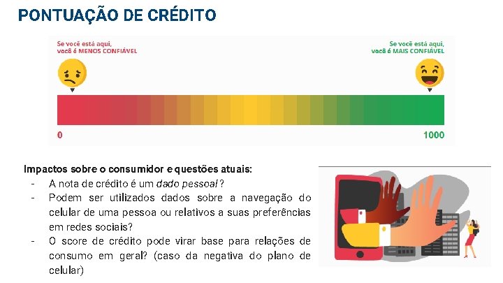 PONTUAÇÃO DE CRÉDITO Impactos sobre o consumidor e questões atuais: - A nota de