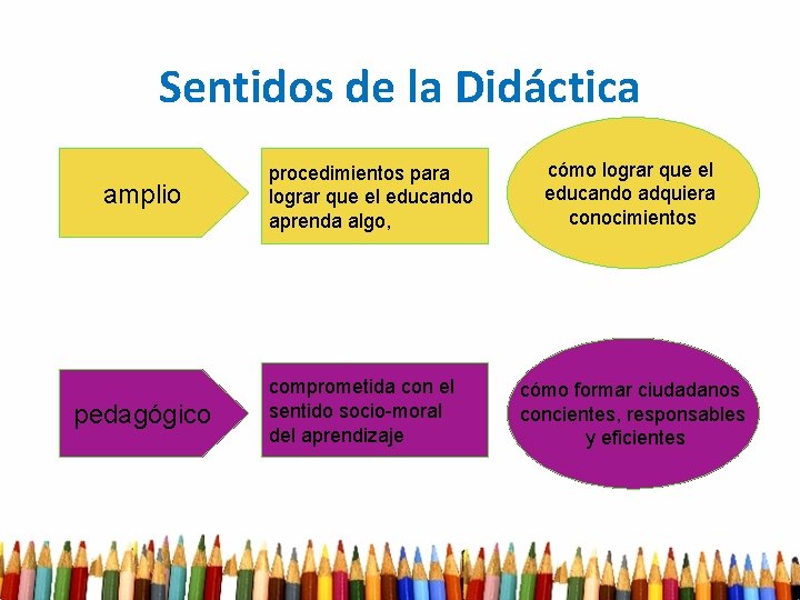 Sentidos de la Didáctica amplio pedagógico procedimientos para lograr que el educando aprenda algo,