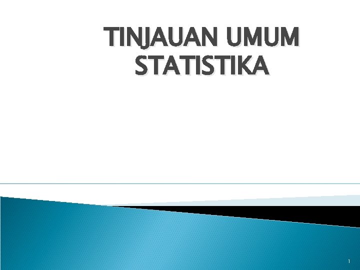 TINJAUAN UMUM STATISTIKA 1 