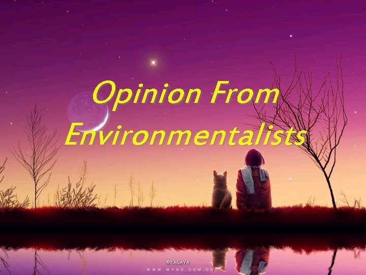 Opinion From Environmentalists 