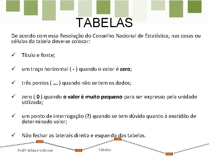 TABELAS De acordo com essa Resolução do Conselho Nacional de Estatística, nas casas ou