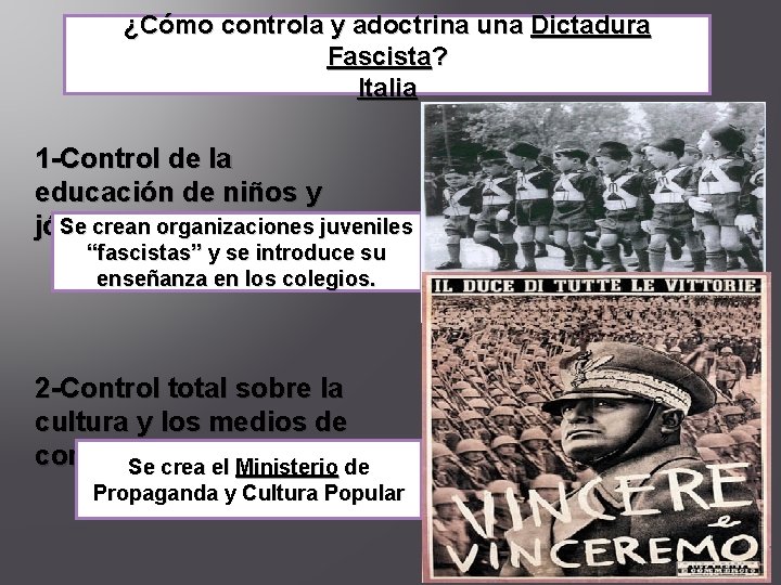 ¿Cómo controla y adoctrina una Dictadura Fascista? Italia 1 -Control de la educación de