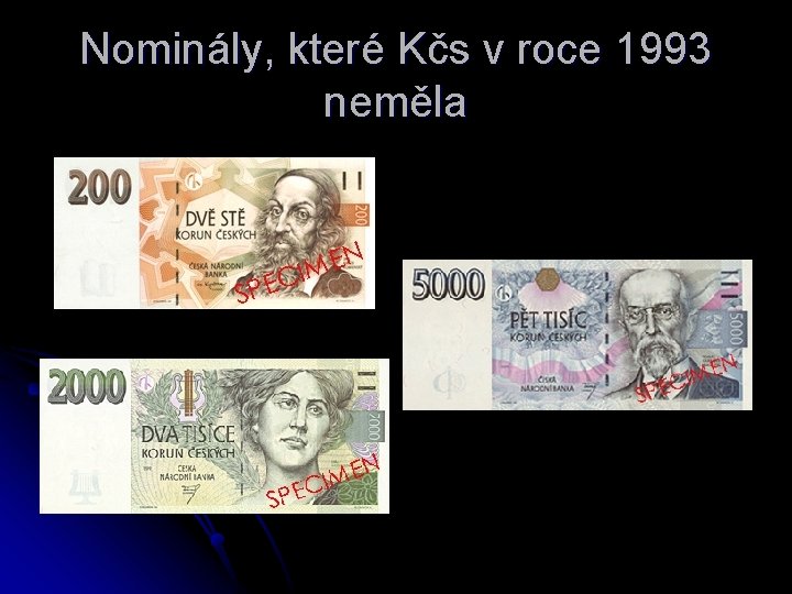 Nominály, které Kčs v roce 1993 neměla 