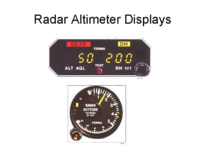 Radar Altimeter Displays 