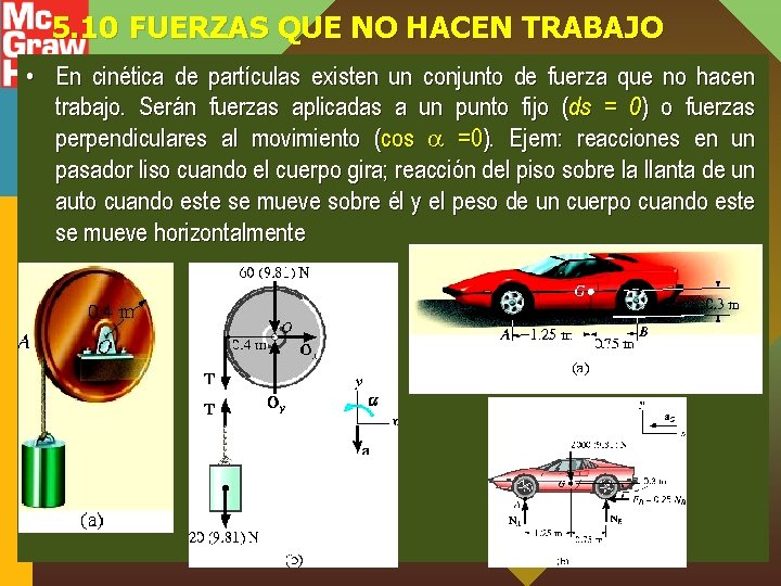 5. 10 FUERZAS QUE NO HACEN TRABAJO • En cinética de partículas existen un