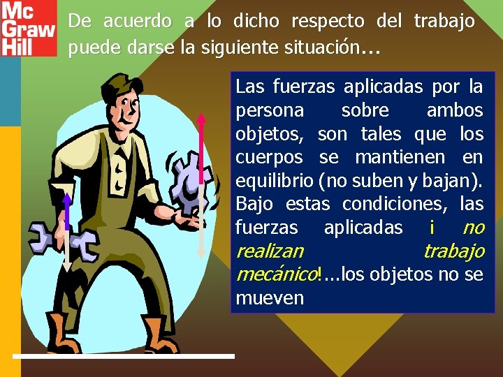 De acuerdo a lo dicho respecto del trabajo puede darse la siguiente situación. .