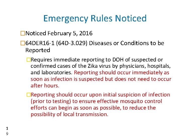 Emergency Rules Noticed �Noticed February 5, 2016 � 64 DER 16 -1 (64 D-3.
