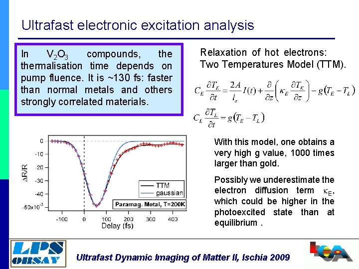 Ultrafast electronic excitation analysis In V 2 O 3 compounds, thermalisation time depends on