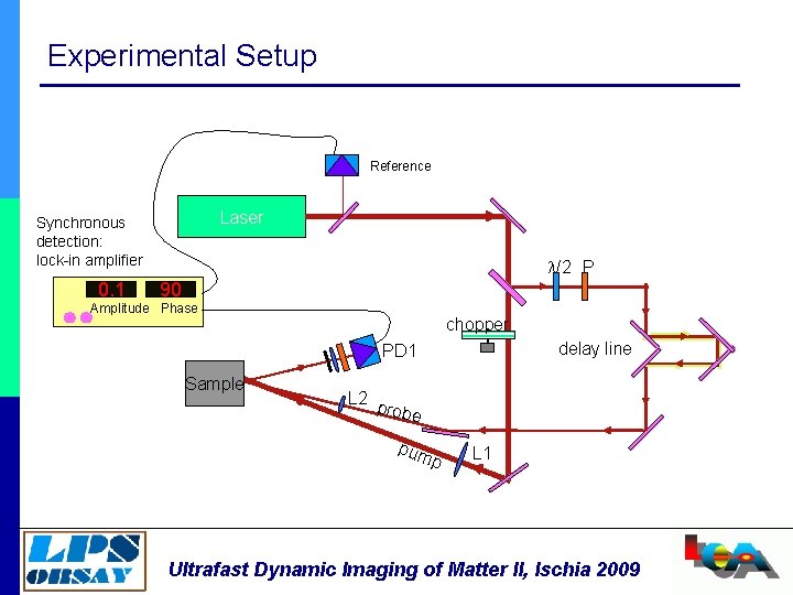 Experimental Setup Reference Laser Synchronous detection: lock-in amplifier 0. 1 /2 P 90 Amplitude