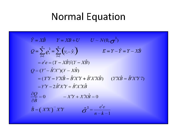 Normal Equation 