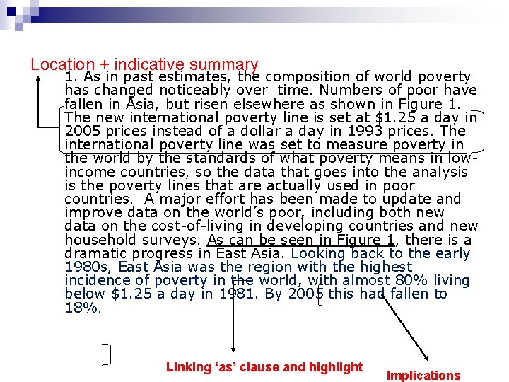 Location + indicative summary 1. As in past estimates, the composition of world poverty
