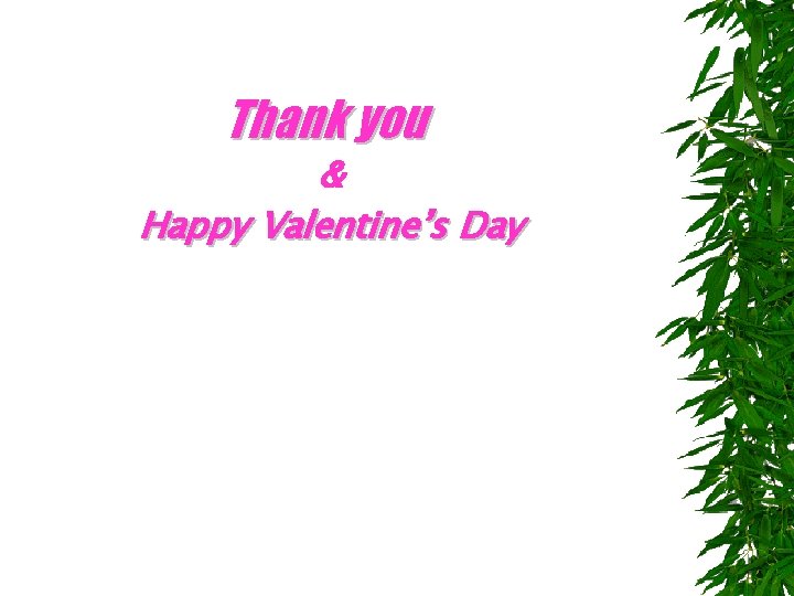 Thank you & Happy Valentine’s Day 