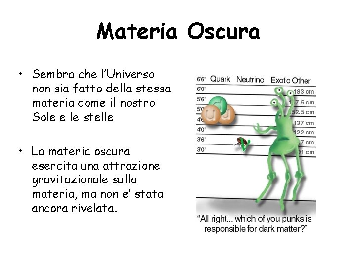 Materia Oscura • Sembra che l’Universo non sia fatto della stessa materia come il