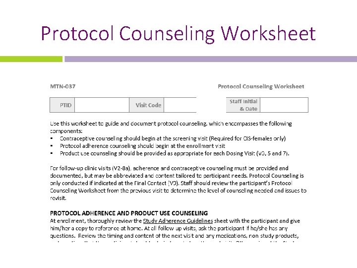 Protocol Counseling Worksheet 